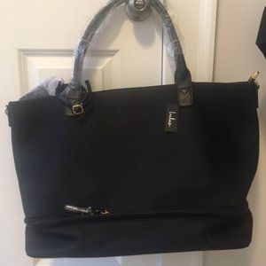 Lulus Weekend Traveler Black Pebbled Tote Bag